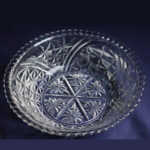 Vintage Anchor Hocking “1000 Lines/Stars and Bars” 10.25" Serving Bowl